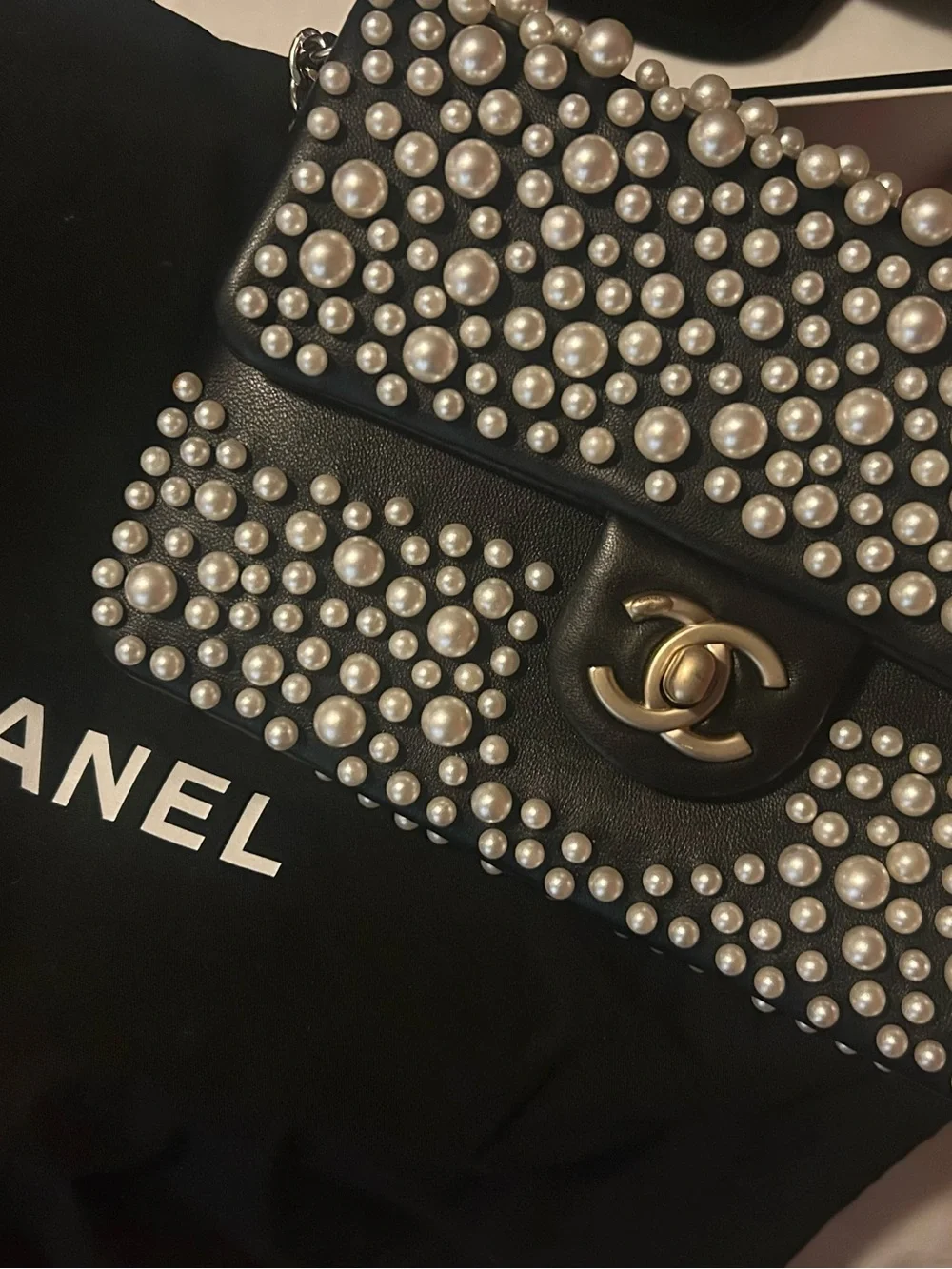 CHANEL Pearl Mini Flap Bag